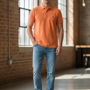 U.S. Polo Assn. Orange Pique Polo XXL